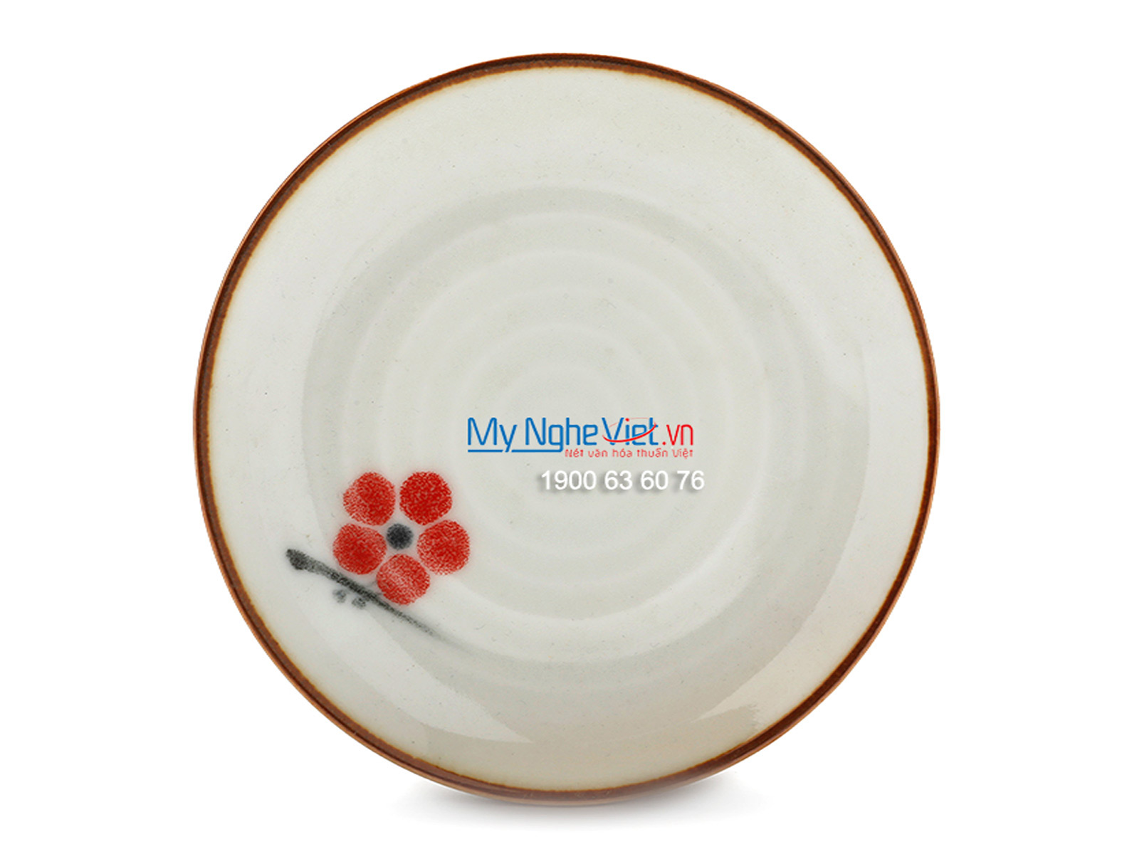Bộ bình nước nhỏ cao cấp trắng vẽ hoa đào đỏ MNV-TS453