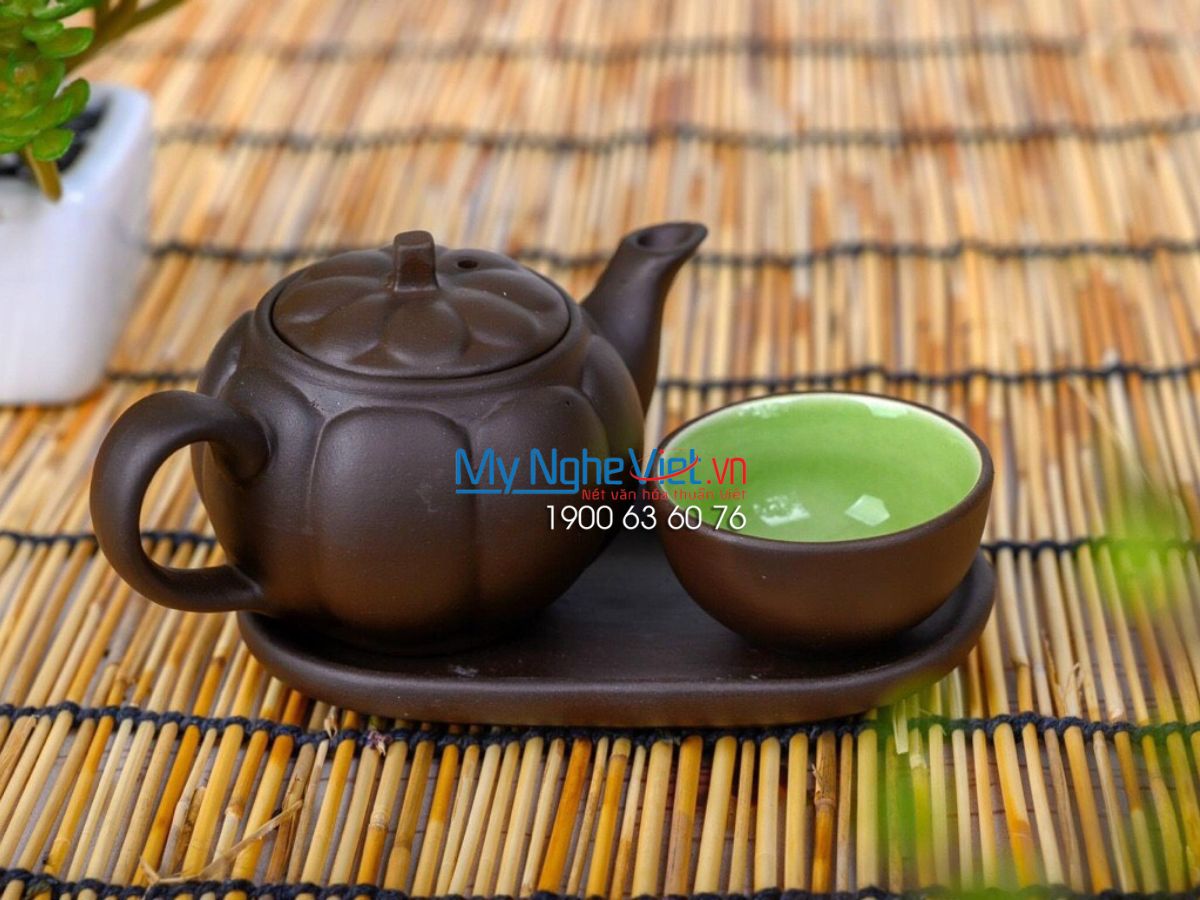 Bình trà tử sa độc ẩm dạng bí - MNV - TS048-3