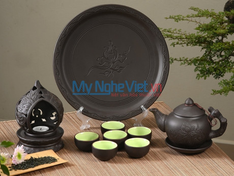 Bộ Bình Trà Tử Sa Khay Tròn MNV-BTTS33 (HÀNG ĐẶT)