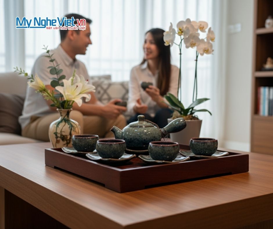 Bình Trà Hỏa Biến Lòng Hoa Xanh Nhạt 400ml MNV-BTHN02