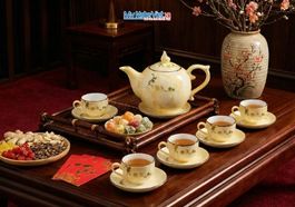 Bộ bình trà Tết gốm Bát Tràng tại TP.HCM 