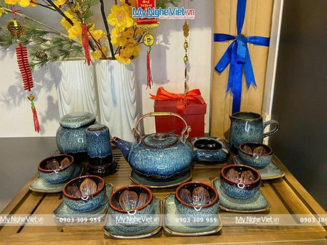 Bình Trà (Ấm Chén Hoả Biến) Giang Tây Hỏa Biến Lòng Chén 3D MNV-TS575-2