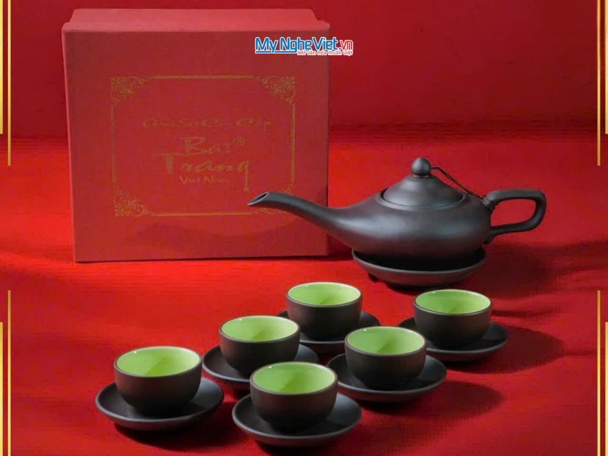 Bộ bình trà tử sa Aladanh gốm Bát Tràng