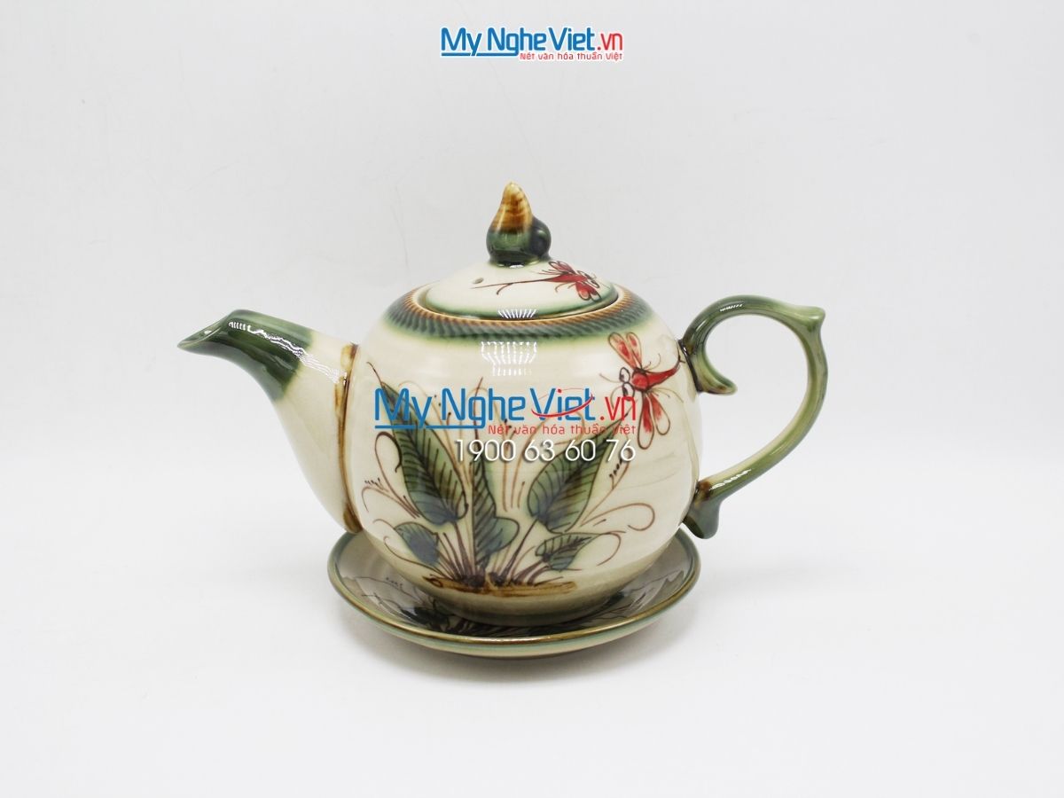 Bộ Bình Trà Dáng Bưởi Vẽ Chuồn Khoai MNV-TS513-3