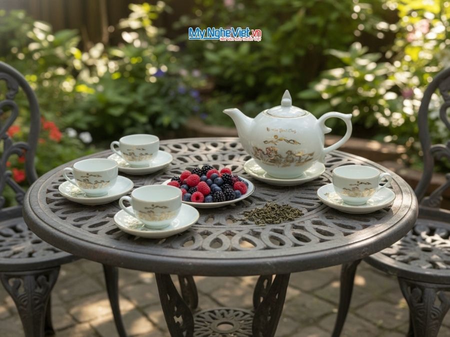 Bình trà Bát Tràng Men Vân Đá MNV-BTV11