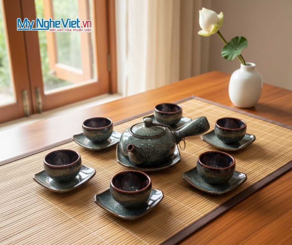 Bình Trà Hỏa Biến Lòng Hoa Xanh Nhạt 400ml MNV-BTHN02