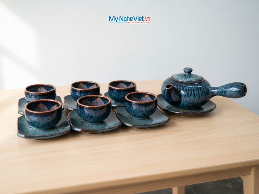 Bình Trà Hỏa Biến Lòng Hoa Xanh Đậm 400ml MNV-BTHN01