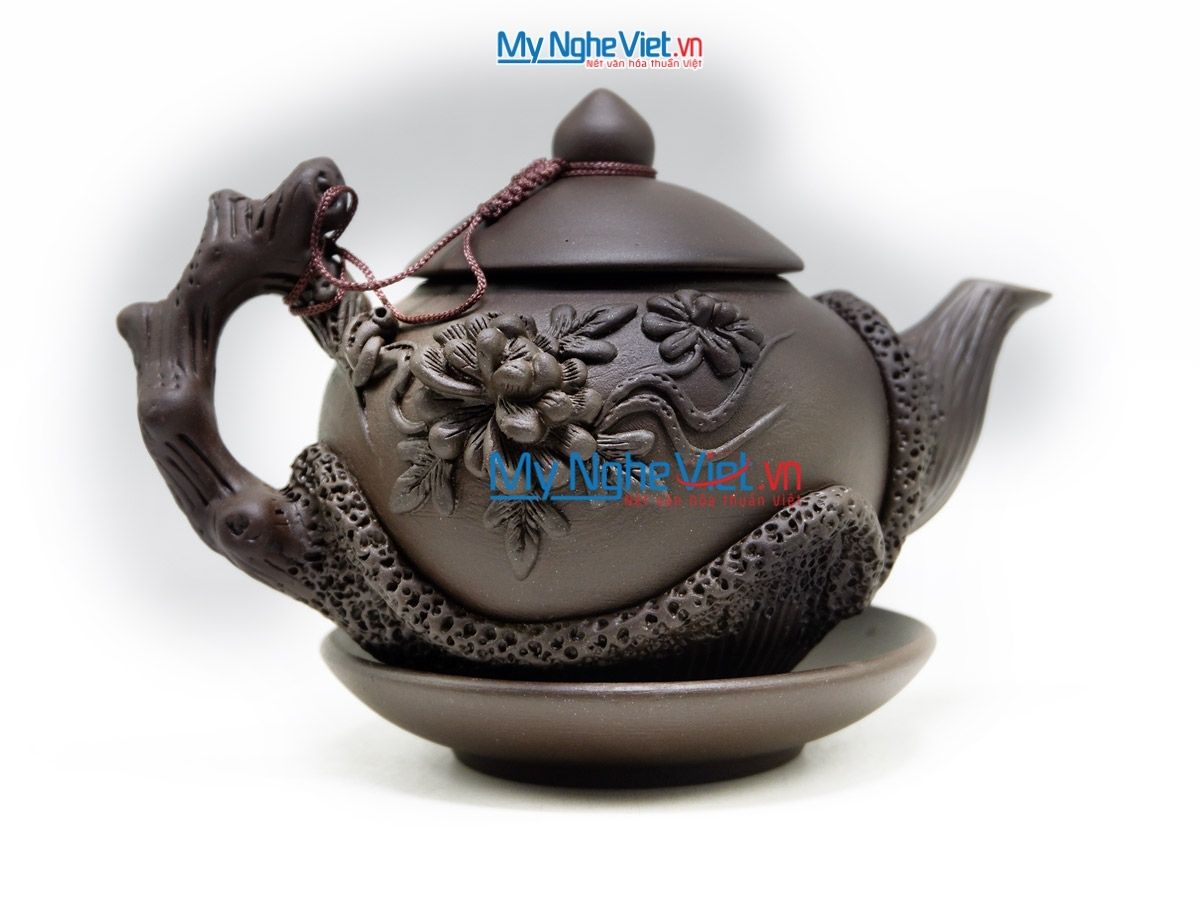 Bộ Bình Trà Tử Sa Phù Dung Màu Đen MNV-TS044/2