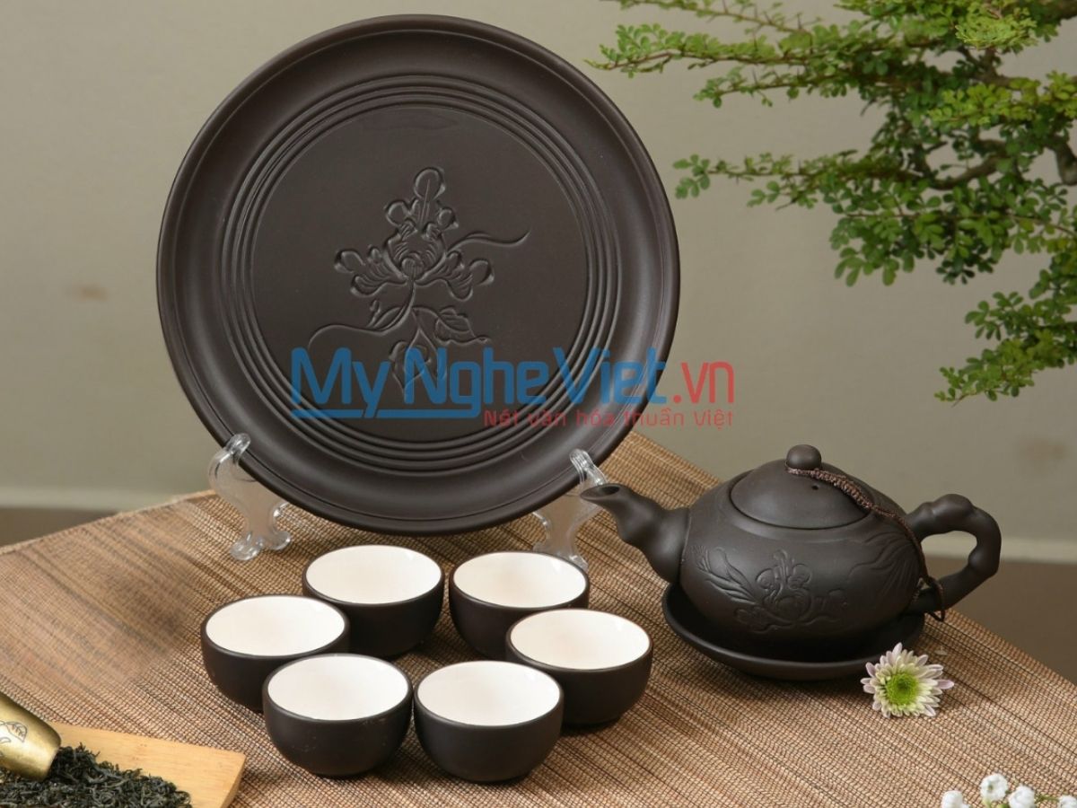 Bộ Bình Trà Tử Sa Khay Tròn MNV-BTTS35 (HÀNG ĐẶT)