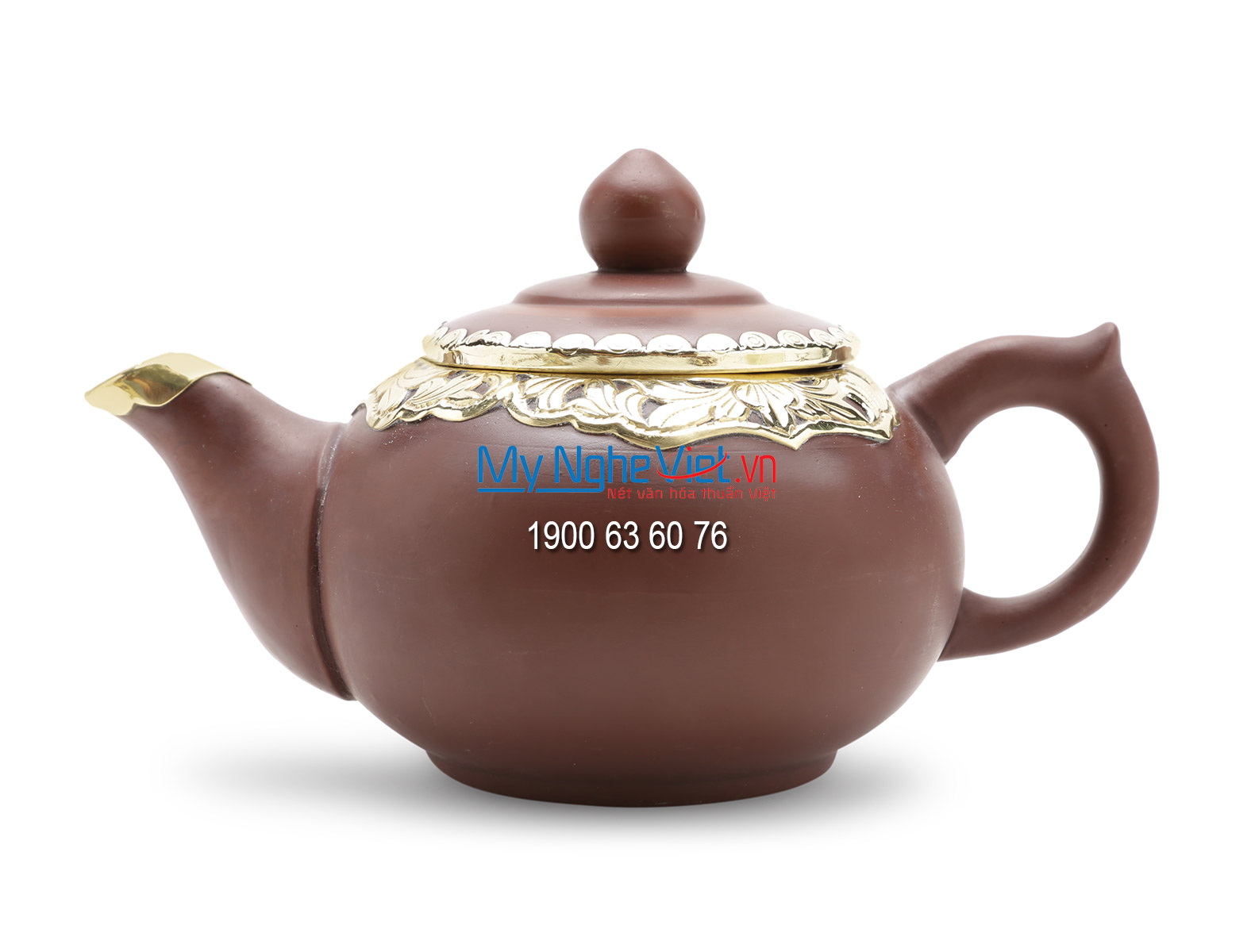 Bộ bình trà Bát Tràng Tử Sa bọc đồng MNV-TS119 (HÀNG ĐẶT)
