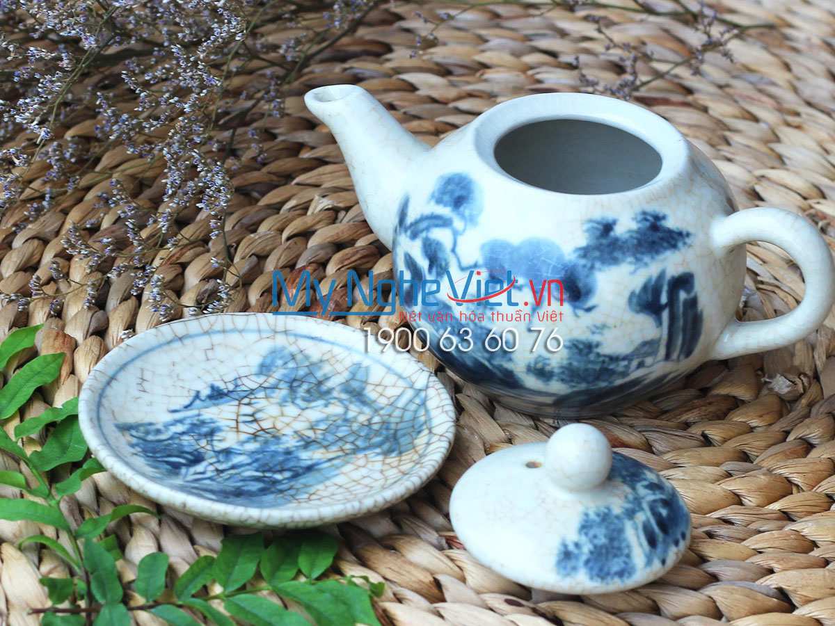 Bình trà men rạn (ấm trà cổ) nhỏ MNV-TS160-1 (HÀNG ĐẶT)